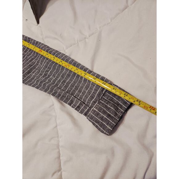 DULUTH TRADING M Organic Cotton Hemp Gray Striped Tunic Shirt Pockets Quite Lux - Picture 6 of 9